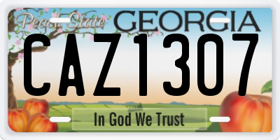 GA license plate CAZ1307