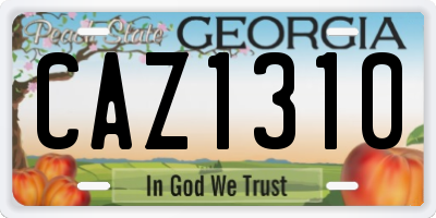 GA license plate CAZ1310