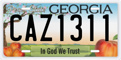 GA license plate CAZ1311