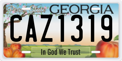 GA license plate CAZ1319