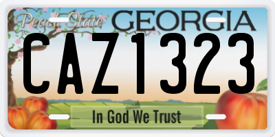 GA license plate CAZ1323