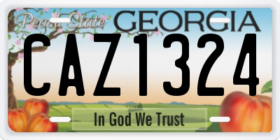 GA license plate CAZ1324