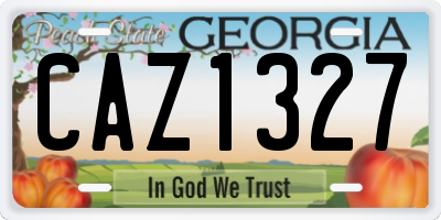 GA license plate CAZ1327