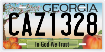 GA license plate CAZ1328