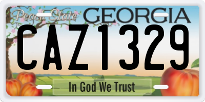 GA license plate CAZ1329