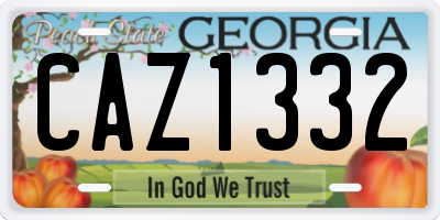 GA license plate CAZ1332