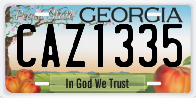 GA license plate CAZ1335