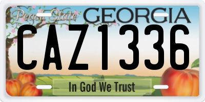 GA license plate CAZ1336