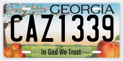 GA license plate CAZ1339