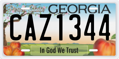 GA license plate CAZ1344