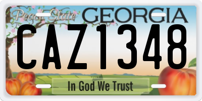 GA license plate CAZ1348