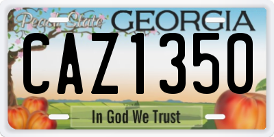 GA license plate CAZ1350