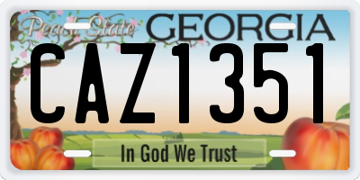 GA license plate CAZ1351