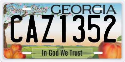 GA license plate CAZ1352