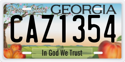 GA license plate CAZ1354