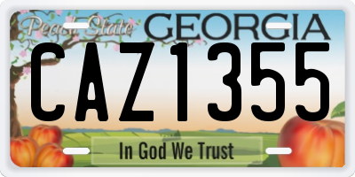 GA license plate CAZ1355