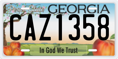 GA license plate CAZ1358