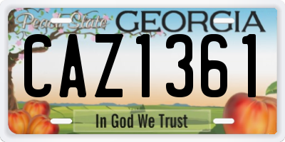 GA license plate CAZ1361