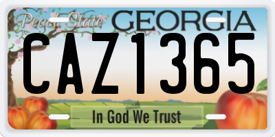 GA license plate CAZ1365