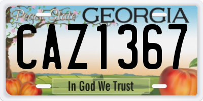 GA license plate CAZ1367