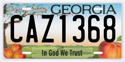 GA license plate CAZ1368