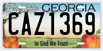 GA license plate CAZ1369