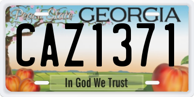 GA license plate CAZ1371