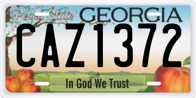 GA license plate CAZ1372