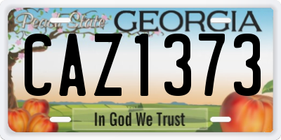 GA license plate CAZ1373