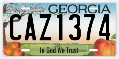 GA license plate CAZ1374