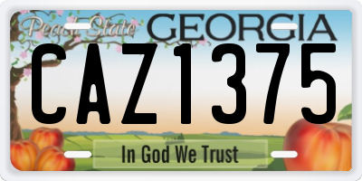 GA license plate CAZ1375