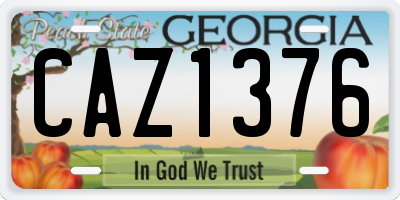 GA license plate CAZ1376