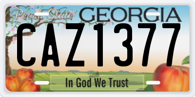 GA license plate CAZ1377