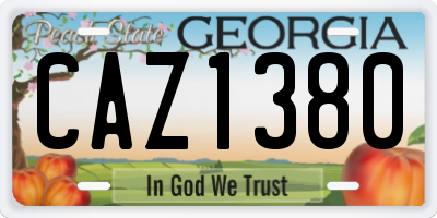 GA license plate CAZ1380