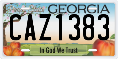 GA license plate CAZ1383