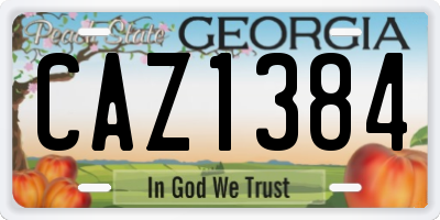 GA license plate CAZ1384