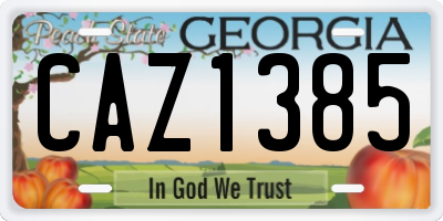 GA license plate CAZ1385