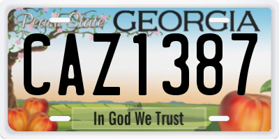 GA license plate CAZ1387