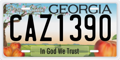 GA license plate CAZ1390