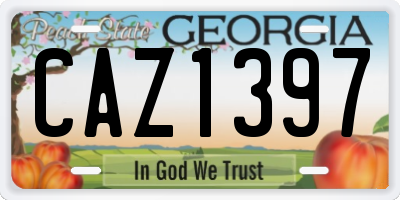 GA license plate CAZ1397