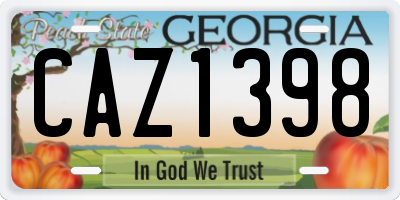 GA license plate CAZ1398