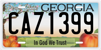 GA license plate CAZ1399