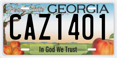 GA license plate CAZ1401