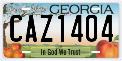 GA license plate CAZ1404