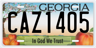 GA license plate CAZ1405