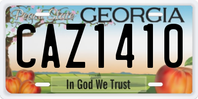 GA license plate CAZ1410