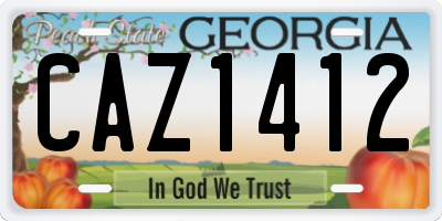 GA license plate CAZ1412