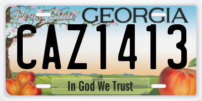 GA license plate CAZ1413