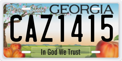 GA license plate CAZ1415