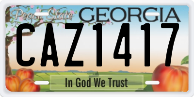 GA license plate CAZ1417
